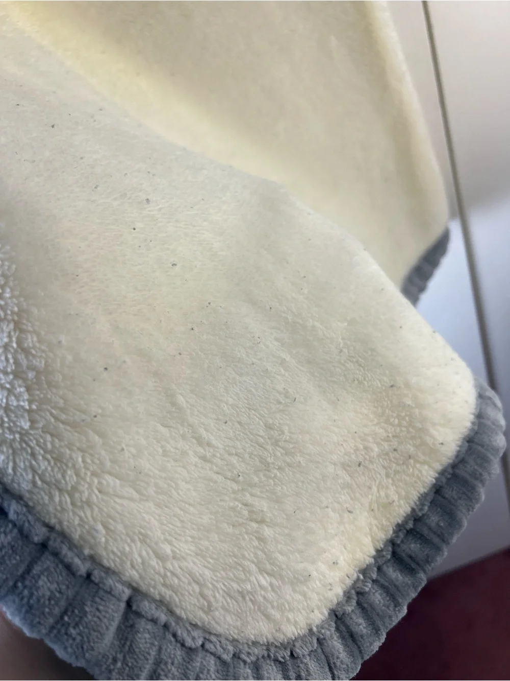 SL Home Fashions Sheep Lamb Moon Stars Baby Blanket Cream Gray Edge Ribbed Trim
